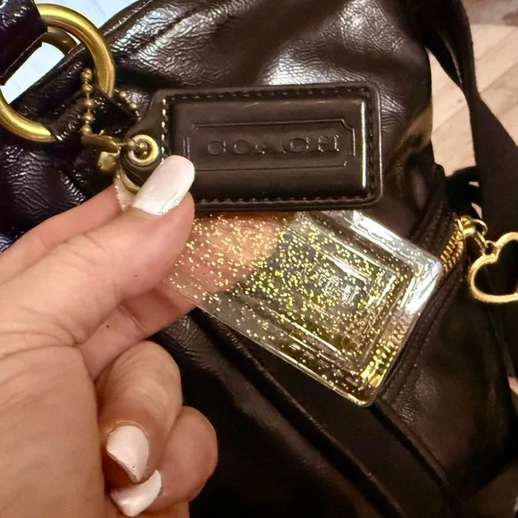 Coach Jet Black Liquid Patent Poppy Spotlight Shoulder Bag - Picture 5 of 13